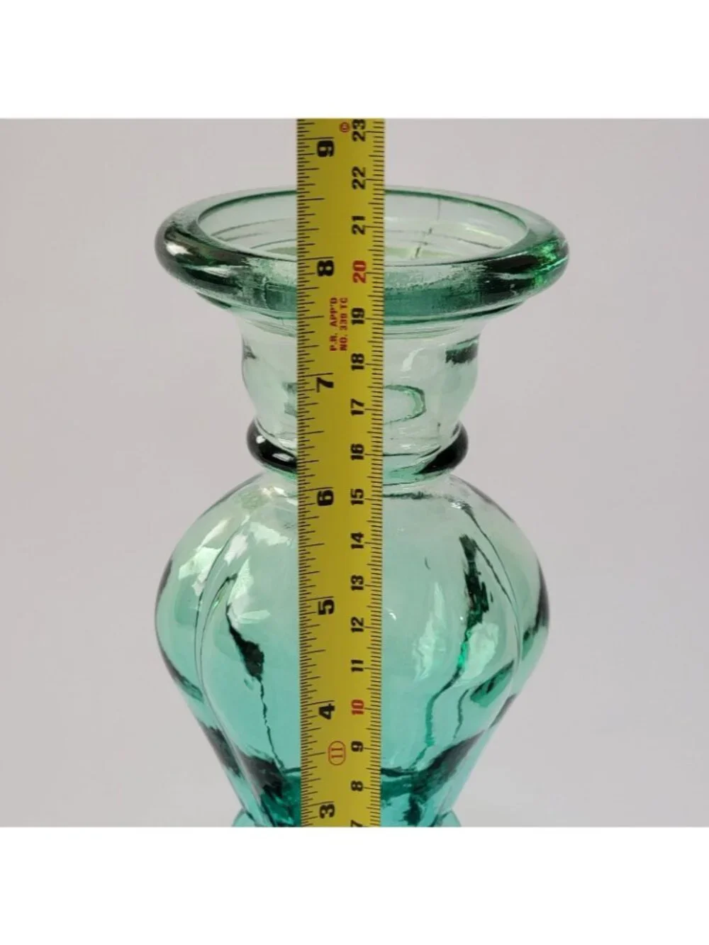 GREEN BLUE Glass Vase Candle Holder Hand